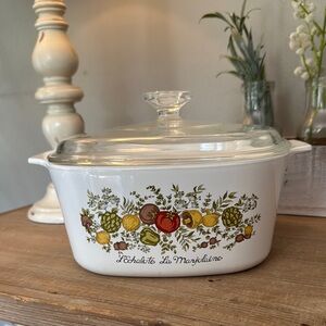 White Casserole Dish with Lid